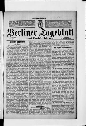 Berliner Tageblatt und Handels-Zeitung vom 27.11.1910