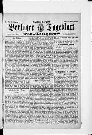 Berliner Tageblatt und Handels-Zeitung vom 28.11.1910