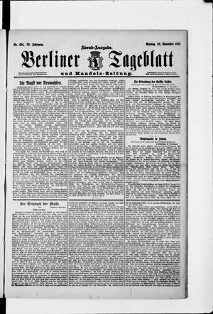 Berliner Tageblatt und Handels-Zeitung vom 28.11.1910