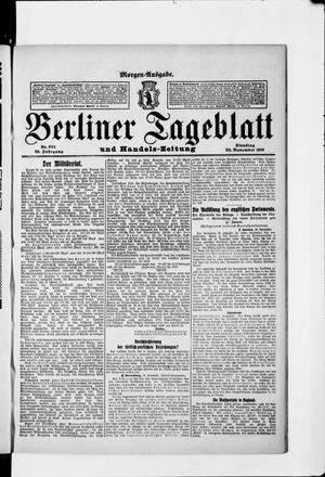 Berliner Tageblatt und Handels-Zeitung vom 29.11.1910