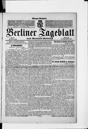 Berliner Tageblatt und Handels-Zeitung vom 30.11.1910