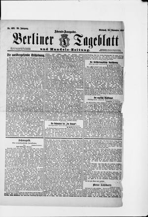 Berliner Tageblatt und Handels-Zeitung vom 30.11.1910