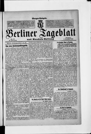Berliner Tageblatt und Handels-Zeitung vom 06.12.1910