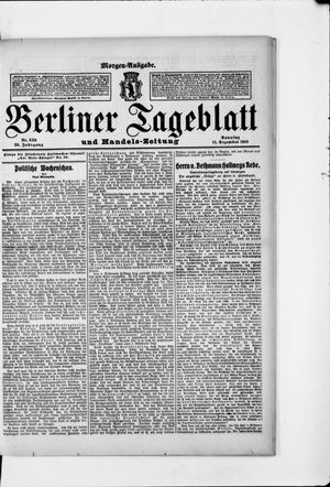 Berliner Tageblatt und Handels-Zeitung vom 11.12.1910