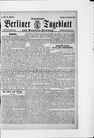 Berliner Tageblatt und Handels-Zeitung on Dec 13, 1910