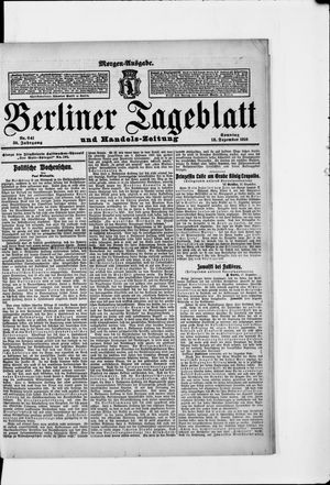 Berliner Tageblatt und Handels-Zeitung on Dec 18, 1910