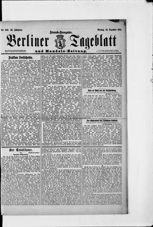 Berliner Tageblatt und Handels-Zeitung vom 19.12.1910