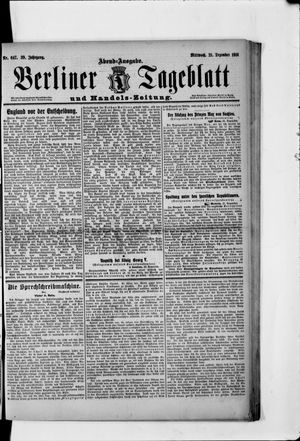 Berliner Tageblatt und Handels-Zeitung vom 21.12.1910
