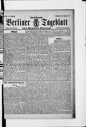 Berliner Tageblatt und Handels-Zeitung vom 24.12.1910
