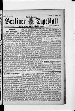 Berliner Tageblatt und Handels-Zeitung vom 27.12.1910