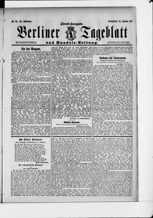 Berliner Tageblatt und Handels-Zeitung on Jan 14, 1911