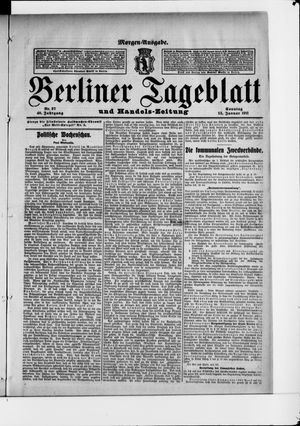 Berliner Tageblatt und Handels-Zeitung vom 15.01.1911