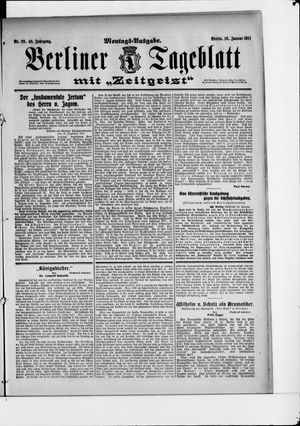 Berliner Tageblatt und Handels-Zeitung vom 16.01.1911