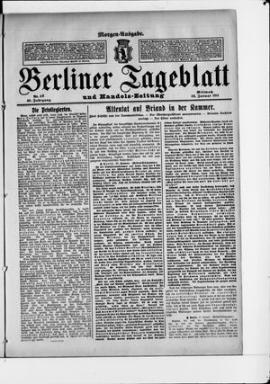 Berliner Tageblatt und Handels-Zeitung vom 18.01.1911