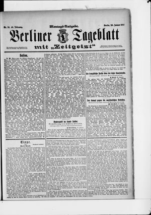 Berliner Tageblatt und Handels-Zeitung vom 30.01.1911