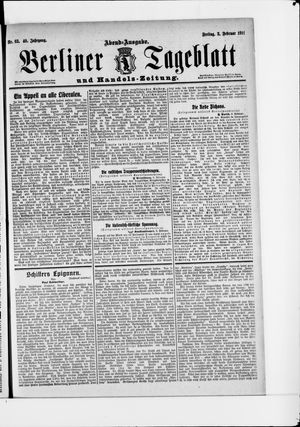 Berliner Tageblatt und Handels-Zeitung on Feb 3, 1911