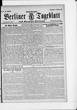 Berliner Tageblatt und Handels-Zeitung vom 04.02.1911