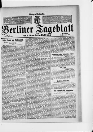 Berliner Tageblatt und Handels-Zeitung on Feb 15, 1911