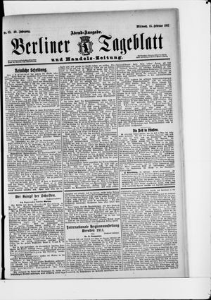 Berliner Tageblatt und Handels-Zeitung vom 15.02.1911
