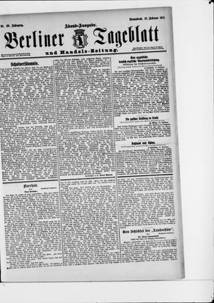 Berliner Tageblatt und Handels-Zeitung vom 18.02.1911