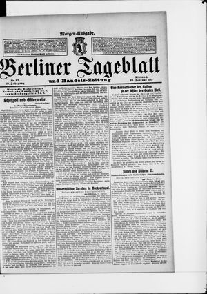 Berliner Tageblatt und Handels-Zeitung vom 22.02.1911