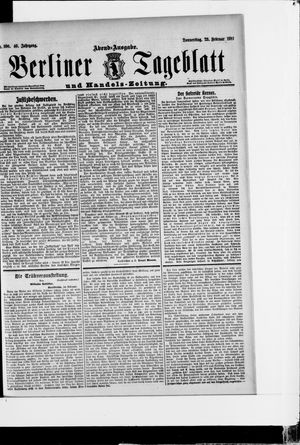 Berliner Tageblatt und Handels-Zeitung vom 23.02.1911