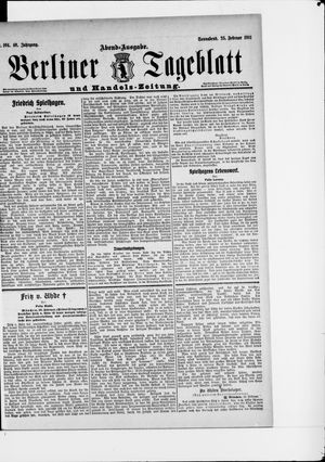 Berliner Tageblatt und Handels-Zeitung vom 25.02.1911