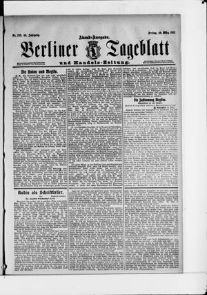 Berliner Tageblatt und Handels-Zeitung vom 10.03.1911