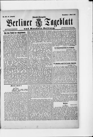 Berliner Tageblatt und Handels-Zeitung vom 01.04.1911
