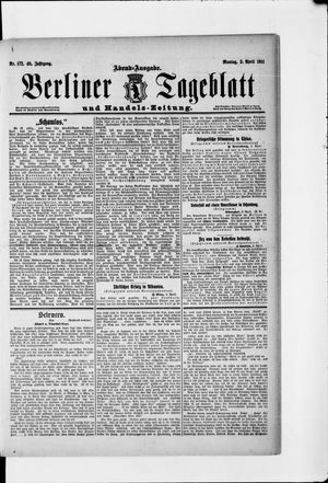 Berliner Tageblatt und Handels-Zeitung vom 03.04.1911