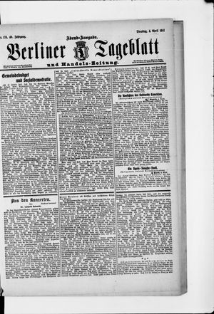 Berliner Tageblatt und Handels-Zeitung on Apr 4, 1911