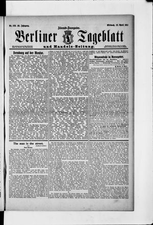 Berliner Tageblatt und Handels-Zeitung vom 12.04.1911
