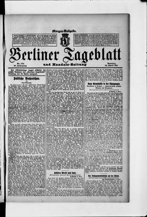 Berliner Tageblatt und Handels-Zeitung vom 16.04.1911