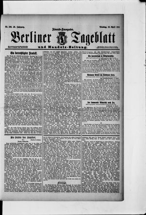 Berliner Tageblatt und Handels-Zeitung vom 18.04.1911