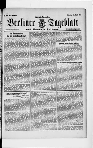 Berliner Tageblatt und Handels-Zeitung vom 25.04.1911