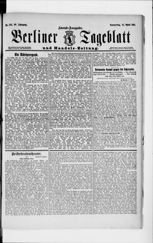 Berliner Tageblatt und Handels-Zeitung vom 27.04.1911