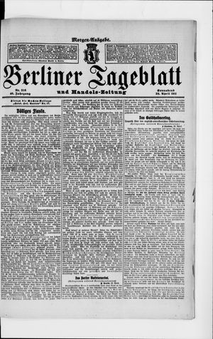 Berliner Tageblatt und Handels-Zeitung vom 29.04.1911