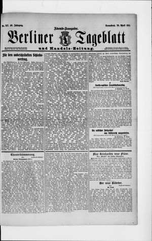 Berliner Tageblatt und Handels-Zeitung vom 29.04.1911