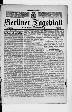 Berliner Tageblatt und Handels-Zeitung vom 02.05.1911