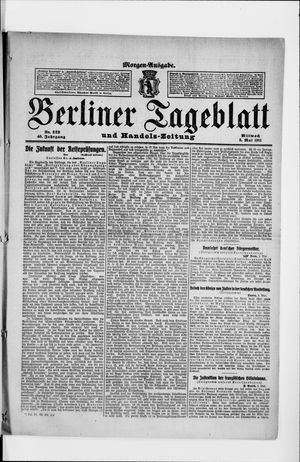 Berliner Tageblatt und Handels-Zeitung vom 03.05.1911