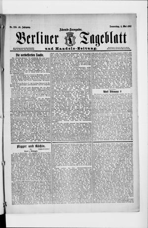 Berliner Tageblatt und Handels-Zeitung vom 04.05.1911