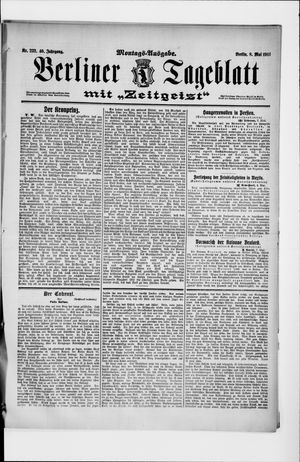 Berliner Tageblatt und Handels-Zeitung vom 08.05.1911