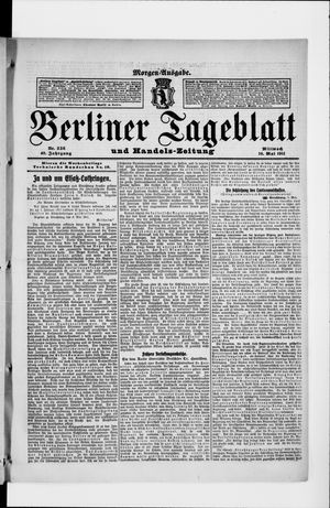 Berliner Tageblatt und Handels-Zeitung vom 10.05.1911