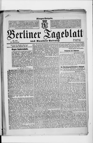 Berliner Tageblatt und Handels-Zeitung vom 13.05.1911