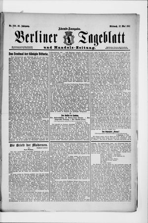 Berliner Tageblatt und Handels-Zeitung vom 17.05.1911