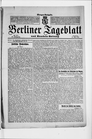 Berliner Tageblatt und Handels-Zeitung vom 21.05.1911