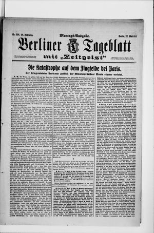 Berliner Tageblatt und Handels-Zeitung vom 22.05.1911