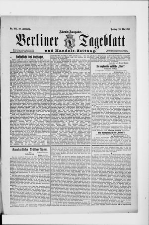 Berliner Tageblatt und Handels-Zeitung vom 26.05.1911