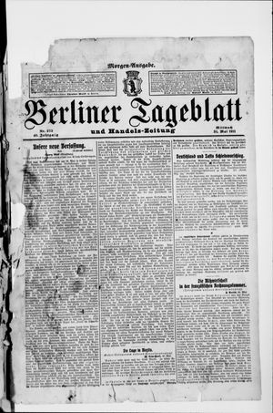 Berliner Tageblatt und Handels-Zeitung vom 31.05.1911