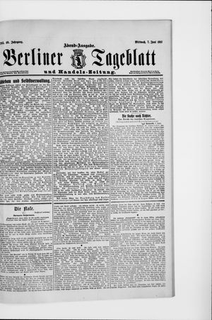 Berliner Tageblatt und Handels-Zeitung vom 07.06.1911